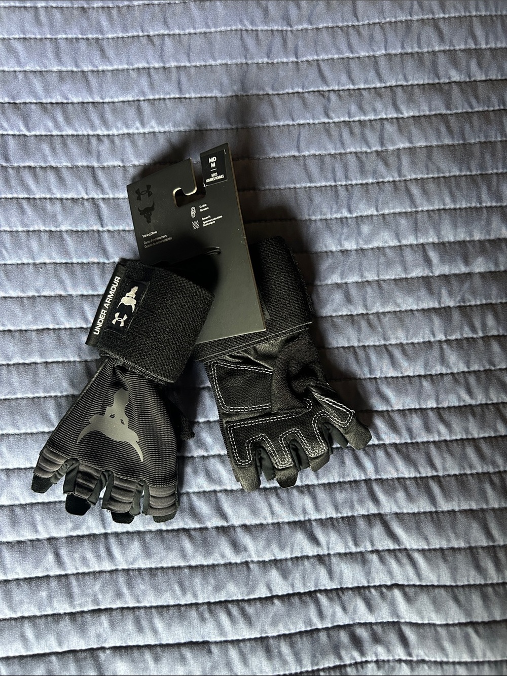 Under Armour Black Men’s Fingerless Training Gloves with Wrist Wrap
